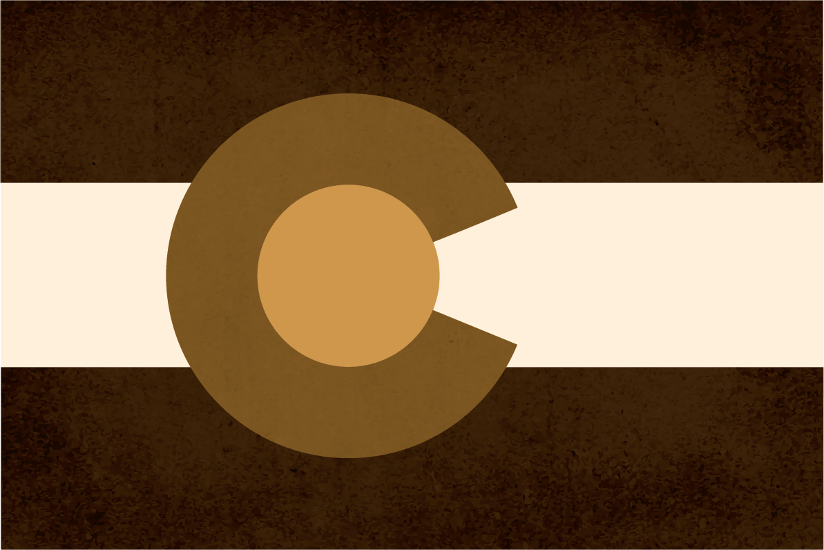 An image of the Colorado flag using American Gem Registry's handsome color scheme.