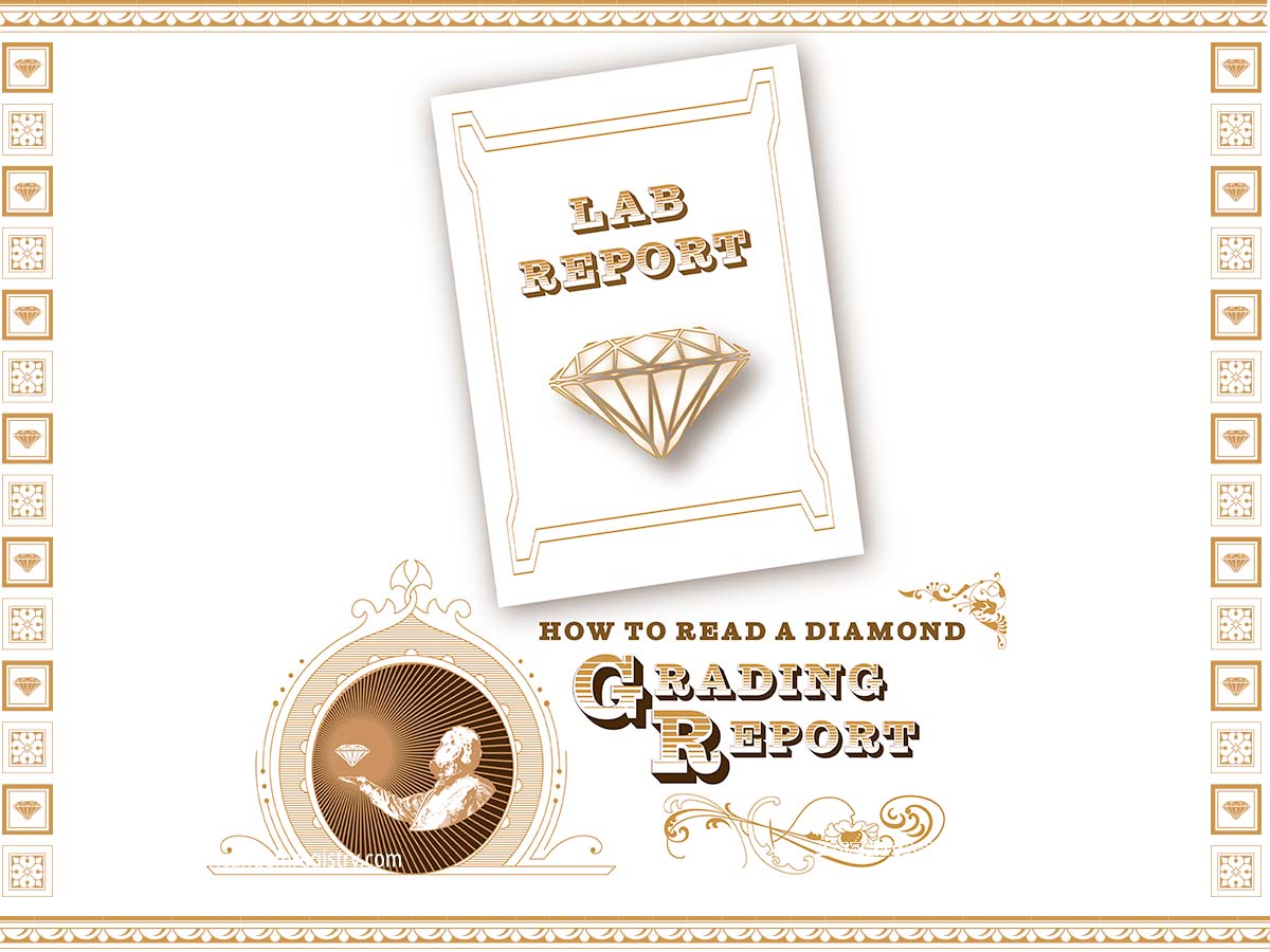 agr_how_to_read_diamond_grading_report_natural_cover_art_wordpress_landscape Cover art for the article "How to Read a Diamond Grading Report" with an illustration of said report.